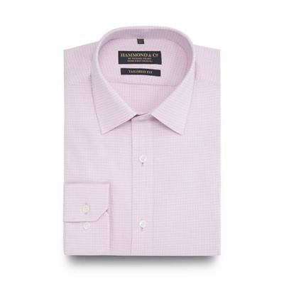 Pink grid checked tailored fit shirt